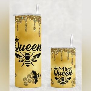 Queen Bee & Mini Queen Bee mother & daughter matching tumbler set of 2